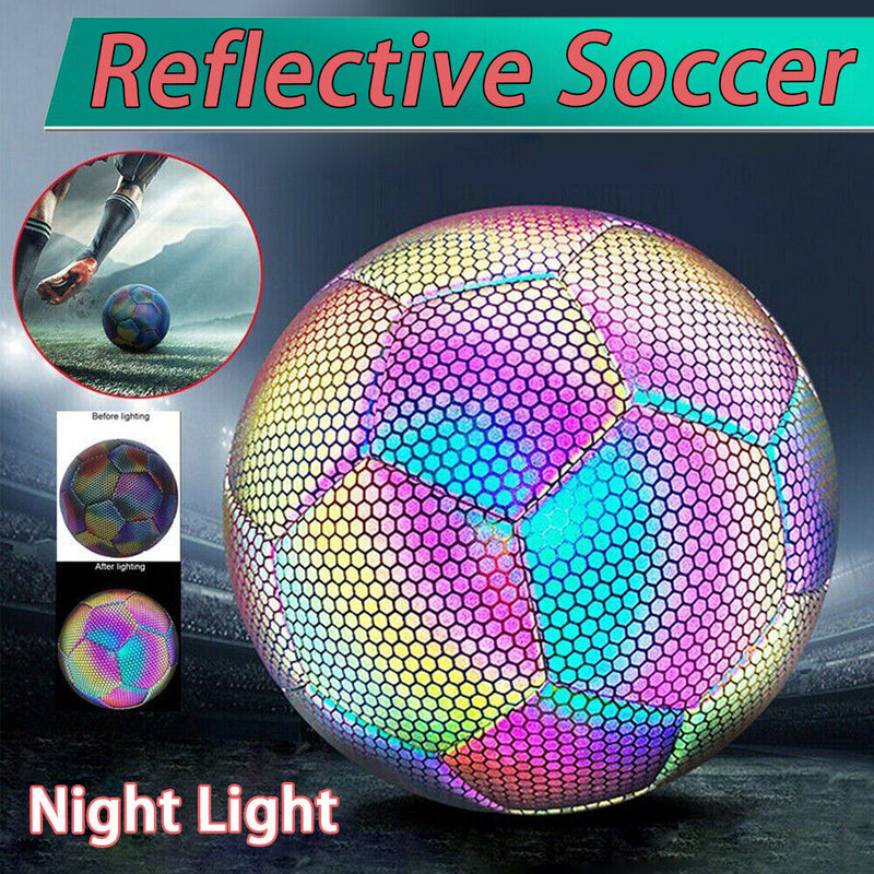 Holographic Reflective Glowing Soccer Ball