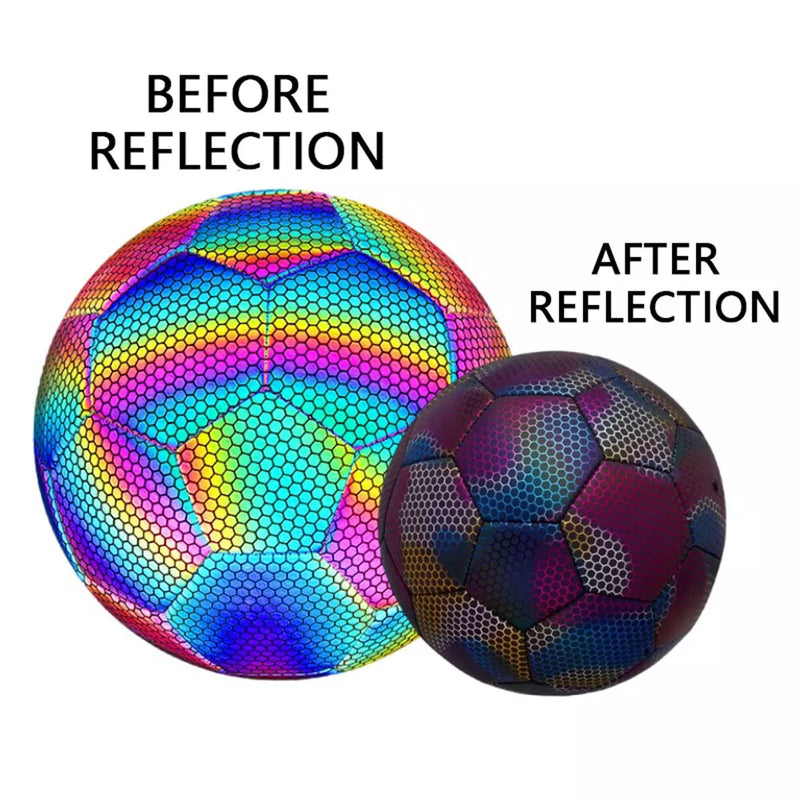 Holographic Reflective Glowing Soccer Ball